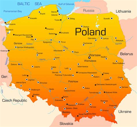 Map of Poland .